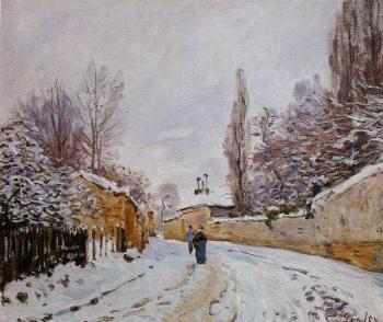 Alfred Sisley : Road under Snow, Louveciennes